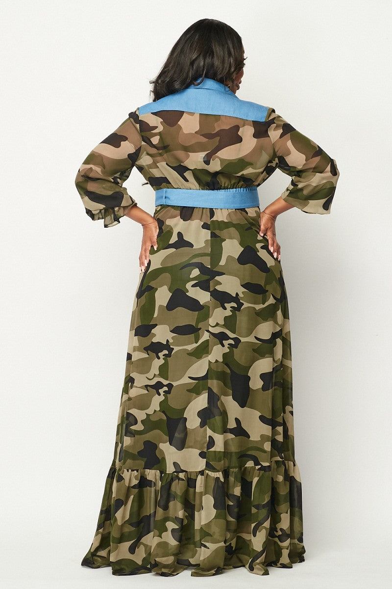 Plus Chiffon Maxi Jacket Dress