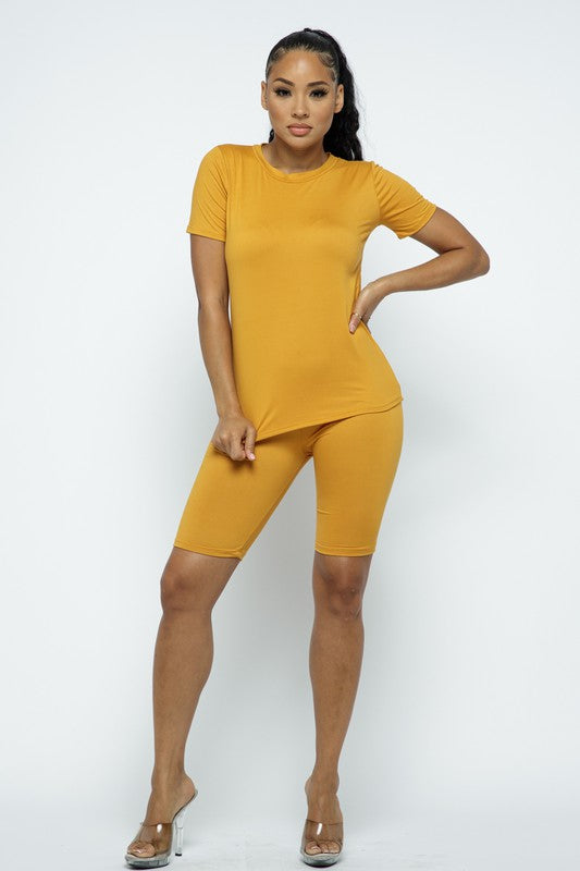 Biker Tee Short Set