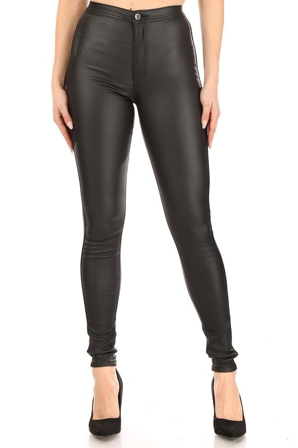 High Waist Stretch Denim Disco Pants