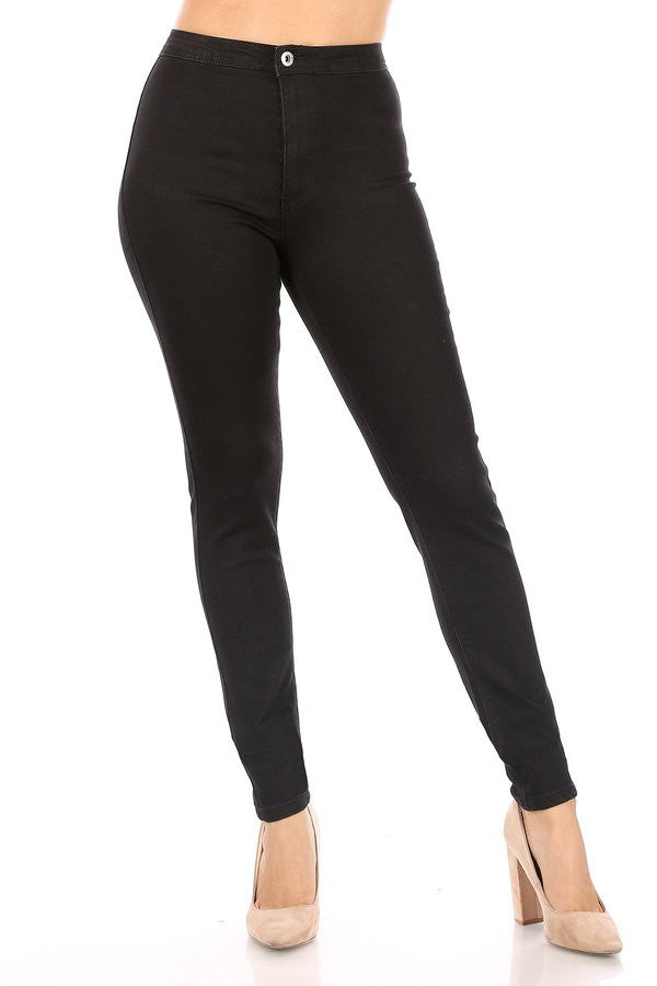 High Waist Stretch Denim Disco Pants