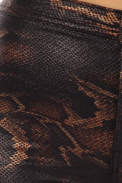 High Rise Stretch Snake Print Skinny Pants