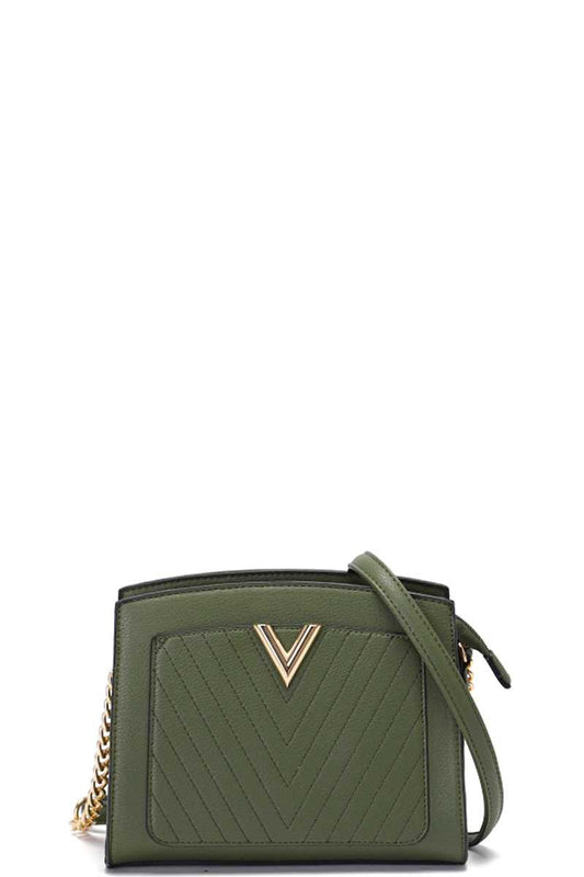 smooth plain v crossbody bag