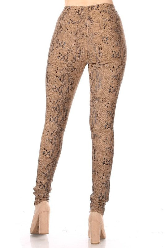 high waist super stretch animal print skinny