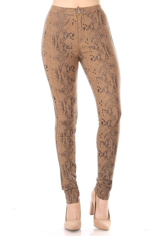 high waist super stretch animal print skinny