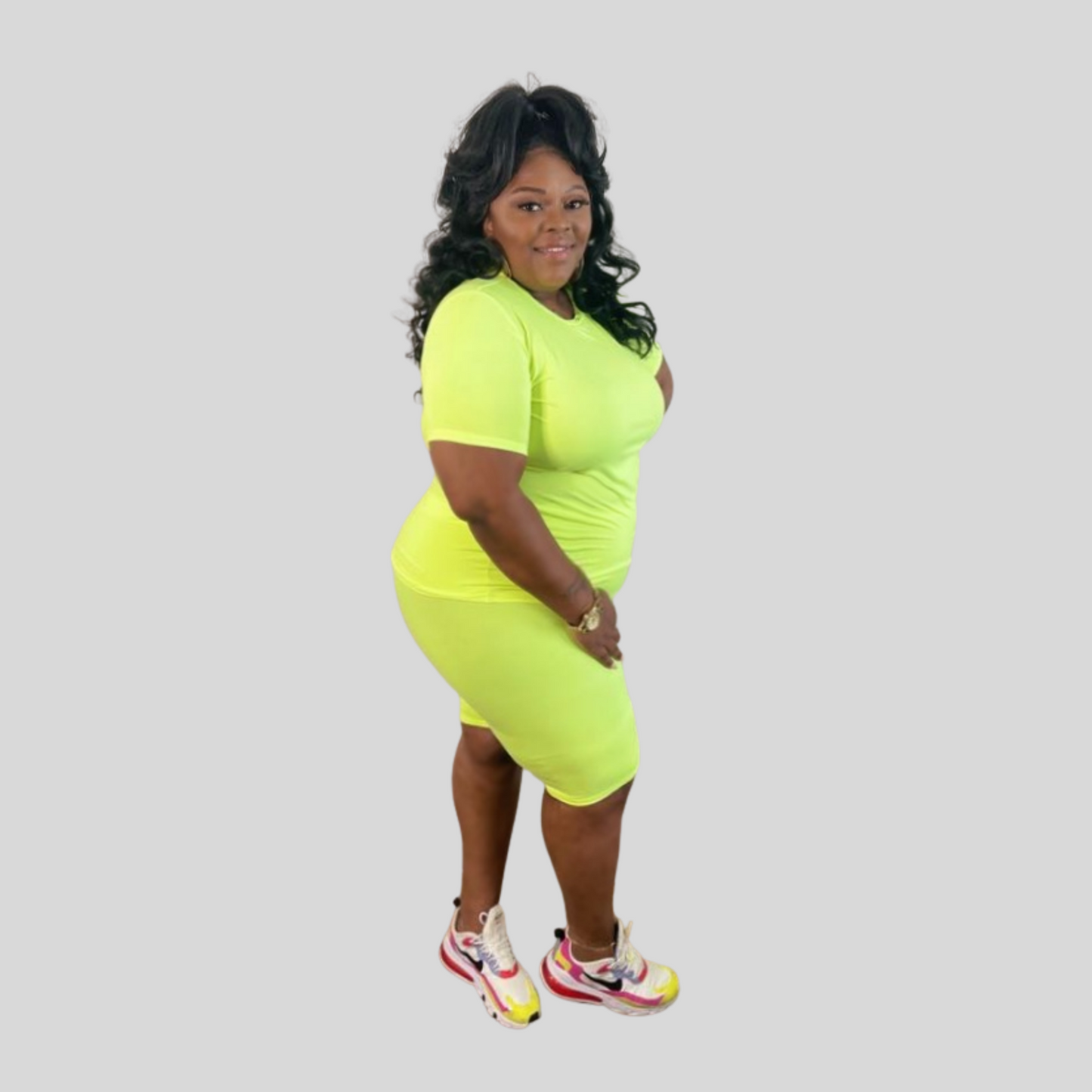 Plus Size Biker Short Set