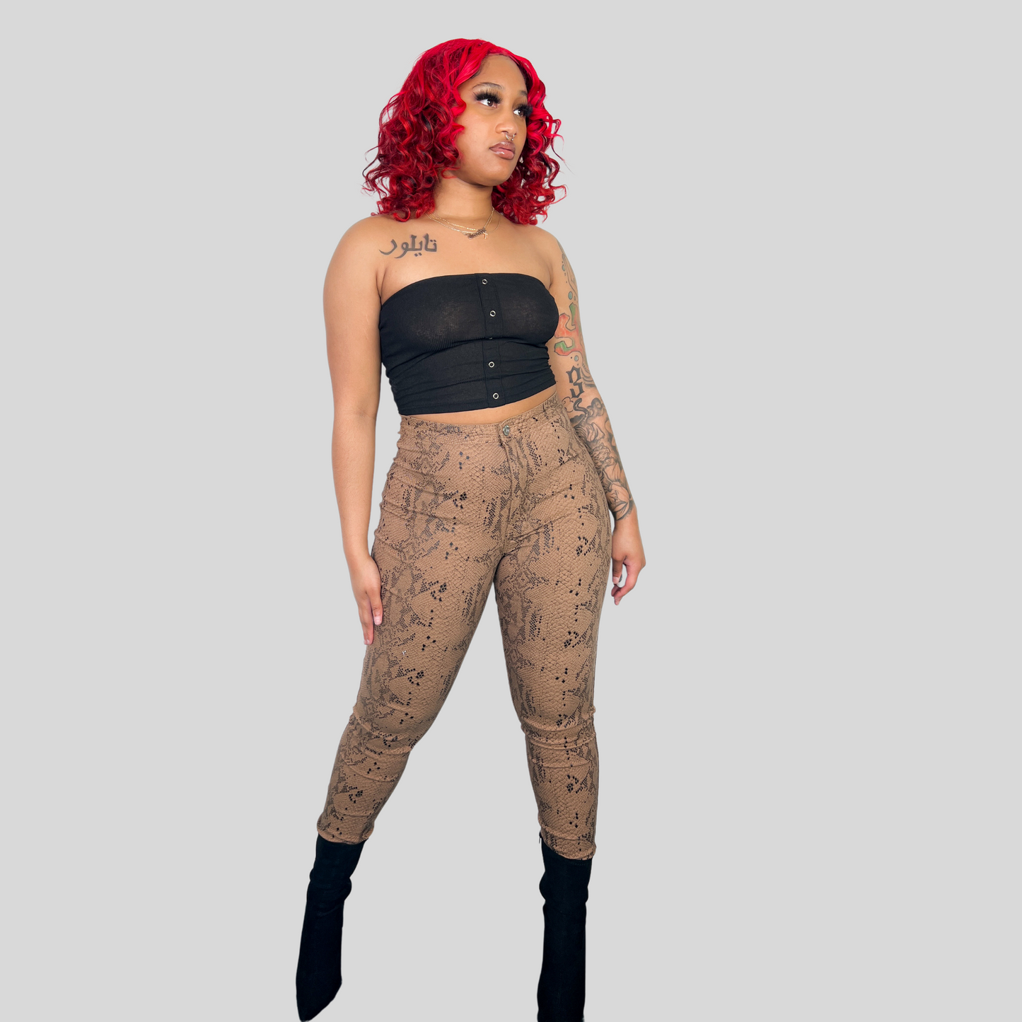 high waist super stretch animal print skinny